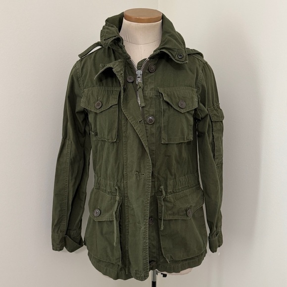 J Crew XXS Green Field Mechanic Military Utility Jacket ~ Outdoor Casual - Picture 2 of 9